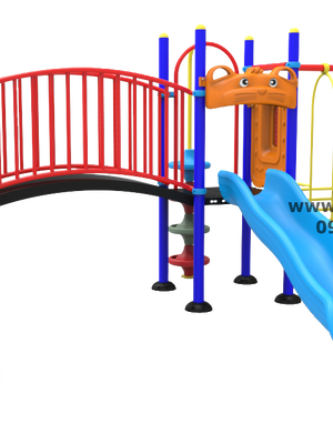 ชุดหอปีนป่าย+ สไลด์ 80 +ชิงช้ากระเช้า เครื่องเล่นสนาม กลางแจ้ง เหล็ก, สไลเดอร์,ของเล่นสั่งทำ 10-20 วัน ขนาด 340x570x 200 ซม.