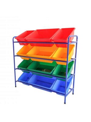 ชุดถาดเก็บของโทนสีฟ้า โครงเหล็ก,ของเล่นเสริมพัฒนาการ, ของเล่นเด็กอนุบาล, สื่อการสอนเด็กอนุบาลมเฟอร์นิเจอร์เด็ก,ชั้นวาง พร้อมส่ง