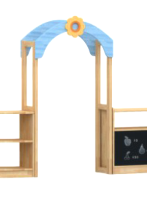 เคาท์เตอร์แบบซุ้ม ,เฟอร์นิเจอร์เด็ก ,ชั้นวางของไม้,ตู้ไม้, ชั้นวางของเด็ก, โรงเรียนอนุบาล, เนอสเซอรี่, ห้องเด็กเล่น, kidszone สินค้าสั่งนำเข้า ขนาด 270x310x147 ซม.