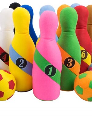 โบว์ลิ่งนุ่มนิ่มหลากสี 20 ชิ้น ,ของเล่น ,สื่อการสอน , ของเล่นเสริมพัฒนาการ