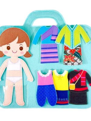 1338 หนูน้อยฝึกแต่งตัว 4 ภาค (ขนาด 12นิ้ว)ของเล่นเสริมพัฒนาการ ,ของเล่นเสริมทักษะ,ของเล่นเด็ก, สื่อการสอนอนุบาล