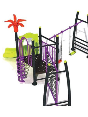ชุดplayground5 ชุดหอสไลด์ 80+ปีนป่ ายเชือก,เครื่องเล่นสนามกลางแจ้ง,เครื่องเล่นสนามแบบเหล็ก,สไลเดอร์,ครุภัณฑ์สนามเด็กเล่น,งบสพฐ,สินค้าผลิตในไทย ขนาด 500 x 500 x 250 ซม.