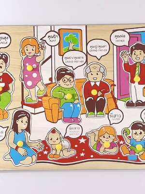 ภาพตัดต่อ ครอบครัว (8 ชิ้น) , ของเล่นไม้, ของเล่นเสริมพัฒนาการ, ของเล่นเด็กอนุบาล, สื่อการสอนเด็กอนุบาล