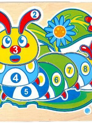 ภาพตัดต่อ หนอนนับเลข , ของเล่นไม้, ของเล่นเสริมพัฒนาการ, ของเล่นเด็กอนุบาล, สื่อการสอนเด็กอนุบาล