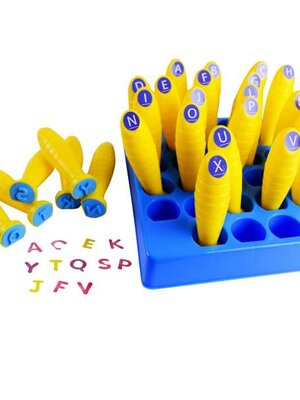 ชุดตราปั๊มอักษรภาษาอังกฤษตัวพิมพ์ใหญ่ 26 ตัว, ตรายาง ,ตราปั๊ม ,สื่อการสอน, พร้อมส่ง