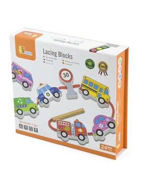 ชุดบล็อกไม้ยานพาหนะ ร้อยเชือกหรรษา สื่อการสอนอนุบาล,ปฐมวัย,ของเล่นเสริมพัฒนาการ, ของเล่นเสริมทักษะ