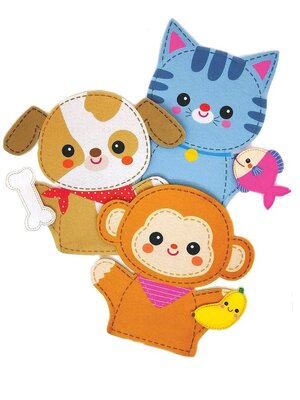 1358 หุ่นมือสัตว์-อาหาร (แมว,หมา,ลิง) ของเล่นเสริมพัฒนาการ ,ของเล่นเสริมทักษะ,ของเล่นเด็ก, สื่อการสอนอนุบาล