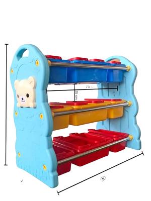 ชั้นวางของหมีน้อยจอมซน เฟอร์นิเจอร์เด็ก,ชั้นวางของ ขนาด : 40x86x74 ซม.