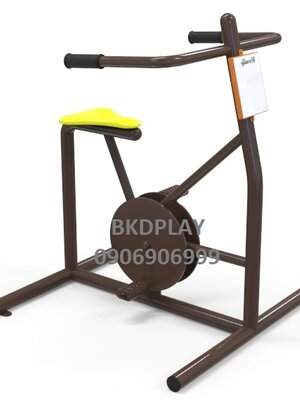 บริหารข้อเข่า-ขา (แบบจักรยานล้อเหล็กนั่งตรง) เครื่องออกกำลังกาย, กลางแจ้ง, ลานกีฬา, อเนกประสงค์, สนามกีฬา