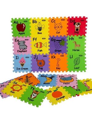 ชุดอีวีเอปูพื้นอักษรภาษาอังกฤษลายการ์ตูน 26 แผ่น,ของเล่นเสริมพัฒนาการ ,ของเล่นเสริมทักษะ,ของเล่นเด็ก, สื่อการสอนอนุบาล