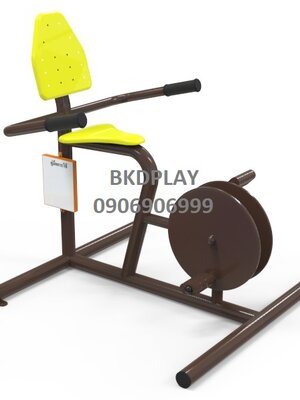 บริหารข้อเข่า-ขา (แบบจักรยานล้อเหล็กนั่งพิง) เครื่องออกกำลังกาย, กลางแจ้ง, ลานกีฬา, อเนกประสงค์, สนามกีฬา