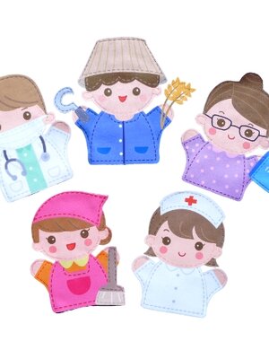 1322 หุ่นมือ บุคคลอาชีพต่าง ๆ ชุด 2 ของเล่นเสริมพัฒนาการ ,ของเล่นเสริมทักษะ,ของเล่นเด็ก, สื่อการสอนอนุบาล