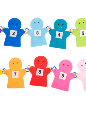 1376 หุ่นนิ้วจับมือ 1-10 ของเล่นเสริมพัฒนาการ ,ของเล่นเสริมทักษะ,ของเล่นเด็ก, สื่อการสอนอนุบาล