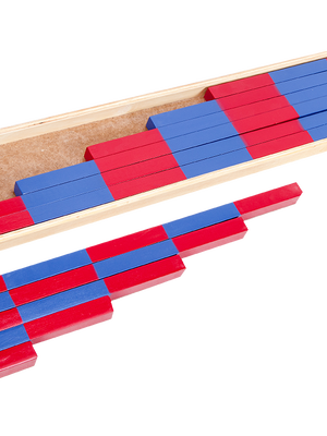 แท่งไม้จำนวน (บันไดยาว แดง-น้ำเงิน), ของเล่นไม้, ของเล่นเสริมพัฒนาการ, ของเล่นเด็ก,สื่อการสอนปฐมวัย,พร้อมส่ง