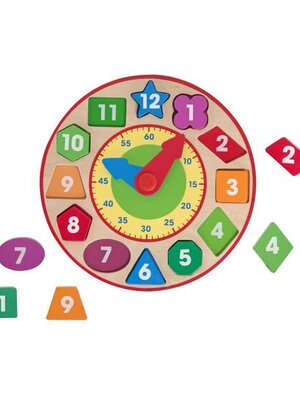 นาฬิกาแยกแยะรูปทรง เข็มนาฬิกาหมุนได้จริง ของเล่นไม้ ของเล่นเสริมพัฒนาการเด็ก เสริมทักษะการเรียนรู้ สื่อการสอนอนุบาล พร้อมส่ง