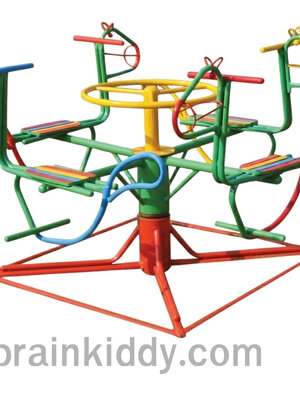 ม้าหมุน 4 ที่นั่ง, เครื่องเล่นสนามกลางแจ้ง , เครื่องเล่นสนามแบบเหล็ก, OutdoorPlayground, ราคาโรงงาน ขนาด 100x100x80 ซม.