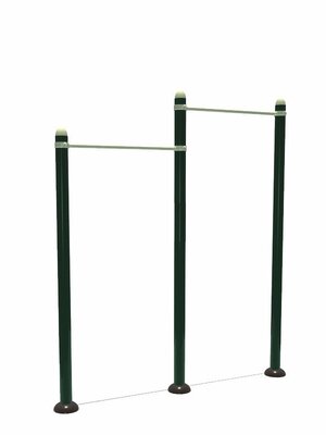 เครื่องออกกำลังกายกลางแจ้ง ชุดบาร์โหนคู่ต่างระดับ ลานกีฬา อเนกประสงค์ สนามกีฬา งานนำเข้าสำเร็จรูป พร้อมส่ง เป็นสีตามแบบเท่านั้น ขนาด 12 x260 x 220 ซม.