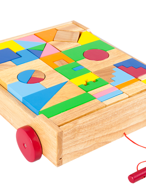 รถลากบล็อกแสนสนุก , ของเล่นไม้, ของเล่นเสริมพัฒนาการ, ของเล่นเด็กอนุบาล, สื่อการสอนเด็กอนุบาล