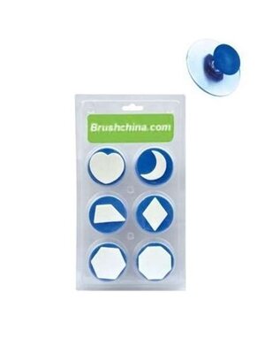 ชุดตราปั๊มรูปทรงเรขาคณิต 6 แบบ (A), ตรายาง ,ตราปั๊ม ,สื่อการสอน, พร้อมส่ง