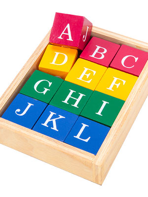 ก้อนบล็อก เอบี, ของเล่นไม้, ของเล่นเสริมพัฒนาการ, ของเล่นเด็กอนุบาล, สื่อการสอนเด็กอนุบาล