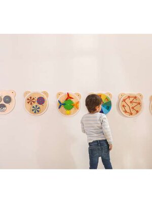 เกมติดผนังชุดหมีหมุนหมุน,ของเล่นเสริมพัฒนาการ, ของเล่นเด็กอนุบาล, สื่อการสอนเด็กอนุบาลมอนเตสซอรี่ ,montessori, สื่อการสอนประถม