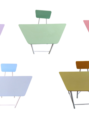 ชุดโต๊ะเรียนเดี่ยวคางหมูประถม-อนุบาล แบบไม่มีช่อง โต๊ะเก้าอี้ประถม-อนุบาล สั่งทำขนาดตามที่ต้องการได้ โต๊ะเขียนหนังสือเด็ก, โต๊ะกิจกรรม โต๊ะนักเรียน โต๊ะนักเรียนประถม พร้อมส่งในไทย