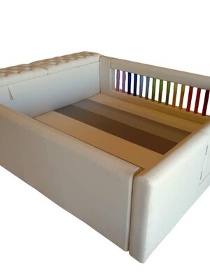 คอกกั้น มีช่องเก็บของ ชุดA, คอกกั้นเด็ก,เตียงเด็ก,เบาะหนังนุ่มนิ่ม softplay, indoor playground kidszone ,สวนสนุกในร่ม ,รับสั่งทำบ่อบอล เตียงเด็กตามขนาด ขนาด 5-6x6.5 ฟุต