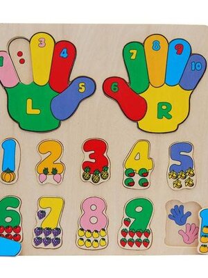 ตัวต่อสอนนับนิ้ว 1-10, ของเล่นไม้ ,นับเลข , จับคู่ ,ของเล่นเสริมทักษะการเรียนรู้, ของเล่นเสริมพัฒนาการเด็กอนุบาล, สื่อการสอนปฐมวัย, พร้อมส่ง