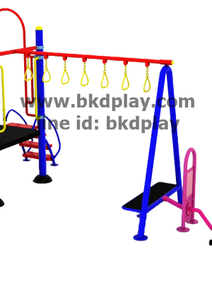 ชุดหอสไลด์80 +ห่วงโหน +วิ่งล้อถ่วงบัดดี้ เครื่องเล่นสนามกลางแจ้ง เหล็ก ของเล่น สั่งทำ 10-20 วัน ขนาด 400x630x220 ซม.