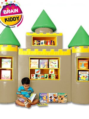 ชั้นวางปราสาทเขียว เฟอร์นิเจอร์เด็ก ,ชั้นวางของไม้,ตู้ไม้, ชั้นวางของเด็ก, โรงเรียนอนุบาล, เนอสเซอรี่, ห้องเด็กเล่น, kidszone พร้อมส่ง