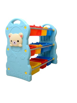 ชั้นวางหมีน้อยสีหวาน 9 ถาด,ชั้นวางพลาสติก,เฟอร์นิเจอร์เด็ก,ชั้นใส่ของเล่น