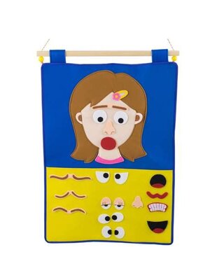 แผงผ้าผ้าการเรียนรู้อารมณ์ผู้หญิง สื่อการสอนอนุบาล,ปฐมวัย,ของเล่นเสริมพัฒนาการ, ของเล่นเสริมทักษะ