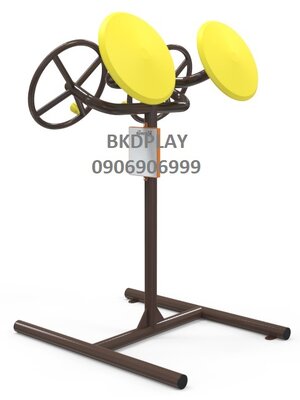 บริหารข้อมือ-แขน-หัวไหล่ (แบบหมุนวงล้อคู่แบบผสม)เครื่องออกกำลังกาย, กลางแจ้ง, ลานกีฬา, อเนกประสงค์, สนามกีฬา