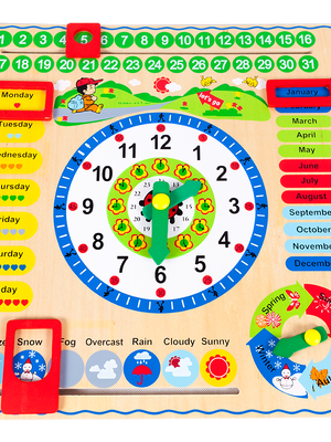 นาฬิกาของเล่น, นาฬิกาไม้,ปฏิทิน วัน เดือน ปี , สื่อนาฬิกาปฐมวัย,ของเล่นเสริมพัฒนาการ , สื่อการสอนปฐมวัย