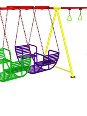 เครื่องเล่นสนามกลางแจ้ง เหล็ก ชุดชิงช้ากระเช้า 2 ที่นั่ง พร้อมห่วงโหน ปรับแบบใหม่ตามมาตรฐาน มอก. ชิงช้ากระเช้า ชิงช้านั่งเล่น Outdoor Playground, ราคาโรงงาน สินค้าสั่งผลิต 10-20 วัน