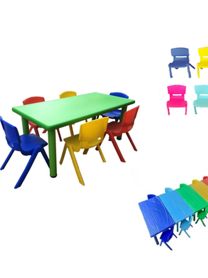 ชุด โต๊ะนักเรียน โต๊ะเรียน โต๊ะเด็ก โต๊ะพร้อมเก้าอี้ 6 ตัว สี่เหลี่ยมผืนผ้า ราคาโรงงาน พร้อมส่ง คิดค่าส่งตามจริง โต๊ะขนาด 60x120x55* cm.