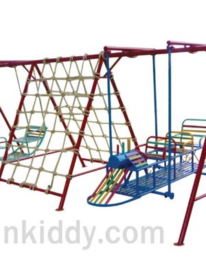 ชุดรวมรถไฟ-ชิงช้านั่งคู่, เครื่องเล่นสนามกลางแจ้ง , เครื่องเล่นสนามแบบเหล็ก,ชิงช้า,สไลเดอร์,โยกเยกเหล็ก, ม้าหมุน, OutdoorPlayground, ราคาโรงงาน สินค้าสั่งทำ 10-20 วัน ขนาด 150x350x160 ซม.