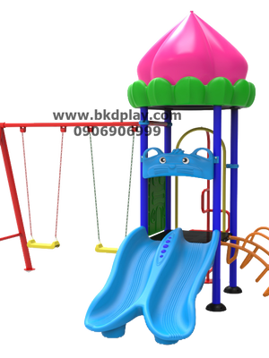 ชุดหอปลาหมึก +ปีนป่าย +ชิงช้า 2ที่นั่ง เครื่องเล่นสนาม กลางแจ้ง เหล็ก, สไลเดอร์,ของเล่น สั่งทำ 10-20 วัน ขนาด300x380x250 ซม.