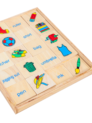 เรียนรู้คำศัพท์ ชุดของใช้นักเรียน, ของเล่นไม้, ของเล่นเสริมพัฒนาการ, ของเล่นเด็กอนุบาล, สื่อการสอนเด็กอนุบาล