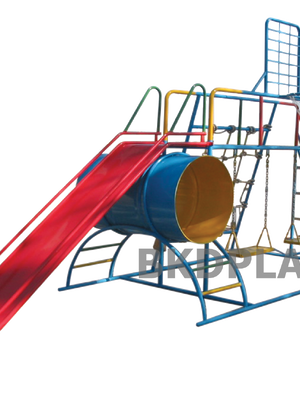 ชุดรวมเชือกถักเล็ก, เครื่องเล่นสนามกลางแจ้ง , เครื่องเล่นสนามแบบเหล็ก,ชิงช้า,สไลเดอร์ OutdoorPlayground, ขนาด 130x350x180 ซม.