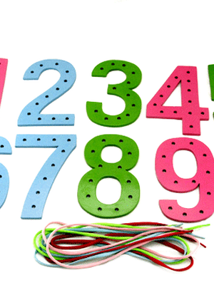 กระดานร้อยเชือก ตัวเลข 0-9,ของเล่นเสริมพัฒนาการ, ของเล่น,สื่อการสอนปฐมวัย