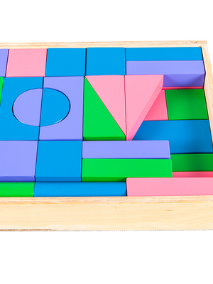 บล็อคไม้ ,กระบะบล็อค 60 ชิ้น ทำสี , ของเล่นไม้, ของเล่นเสริมพัฒนาการ, ของเล่น,สื่อการสอนปฐมวัย