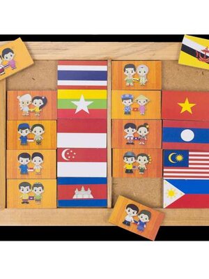 จับคู่เครื่องแต่งกายกับธงประจำชาติอาเซียน , ของเล่นไม้, ของเล่นเสริมพัฒนาการ, ของเล่นเด็กอนุบาล, สื่อการสอนเด็กอนุบาล