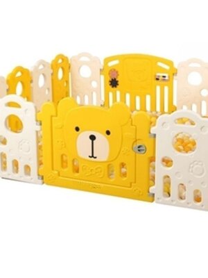 คอกกั้นเด็ก, หมีเหลือง ,รั้วกั้นเด็ก, พลาสติก มีประตูปิดเปิด, บ่อบอล สินค้าพร้อมส่ง คิดค่าส่งตามจริง