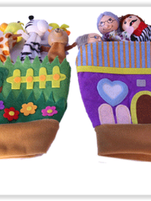 1577 หุ่นถุงมือ ชุด สัตว์-ครอบครัว (หน้าเป็นไม้) ของเล่นเสริมพัฒนาการ ,ของเล่นเสริมทักษะ,ของเล่นเด็ก, สื่อการสอนอนุบาล