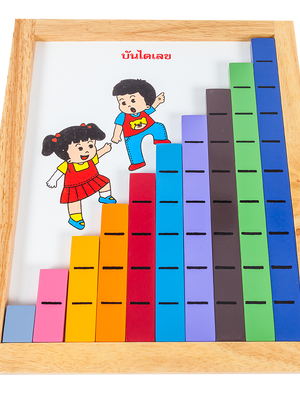 แท่งไม้บันไดเลข ของเล่นไม้, ของเล่นเสริมพัฒนาการ,มอนเตสเซอรี่,ของเล่นเด็กอนุบาล