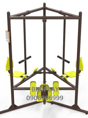 บริหารขา-เข่า-น่อง (แบบขาดันยกตัว 3 ที่) เครื่องออกกำลังกาย, กลางแจ้ง, ลานกีฬา, อเนกประสงค์, สนามกีฬา