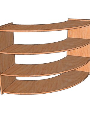 ชั้นวางสื่อแบบโค้ง ,เฟอร์นิเจอร์เด็กสั่งทำตามสีและขนาดได้ ,ชั้นวางของไม้,ตู้ไม้, ชั้นวางของเด็ก, โรงเรียนอนุบาล, เนอร์สเซอรี่ ขนาด 39 × 102 x 87 ซม.