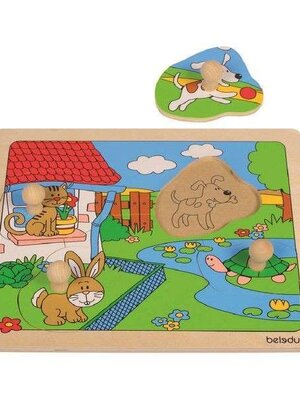 ชุดแผ่นไม้ปริศนาภาพสัตว์เลี้ยง แบบมีปุ่มจับ, ของเล่นเสริมพัฒนาการ, ของเล่นเสริมทักษะ, ของเล่นเสริมพัฒนาการเด็ก ,สื่อการสอนครูปฐมวัย, พร้อมส่ง