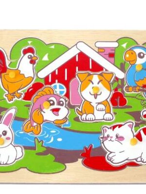 ภาพตัดต่อ สัตว์เลี้ยง , ของเล่นไม้, ของเล่นเสริมพัฒนาการ, ของเล่นเด็กอนุบาล, สื่อการสอนเด็กอนุบาล